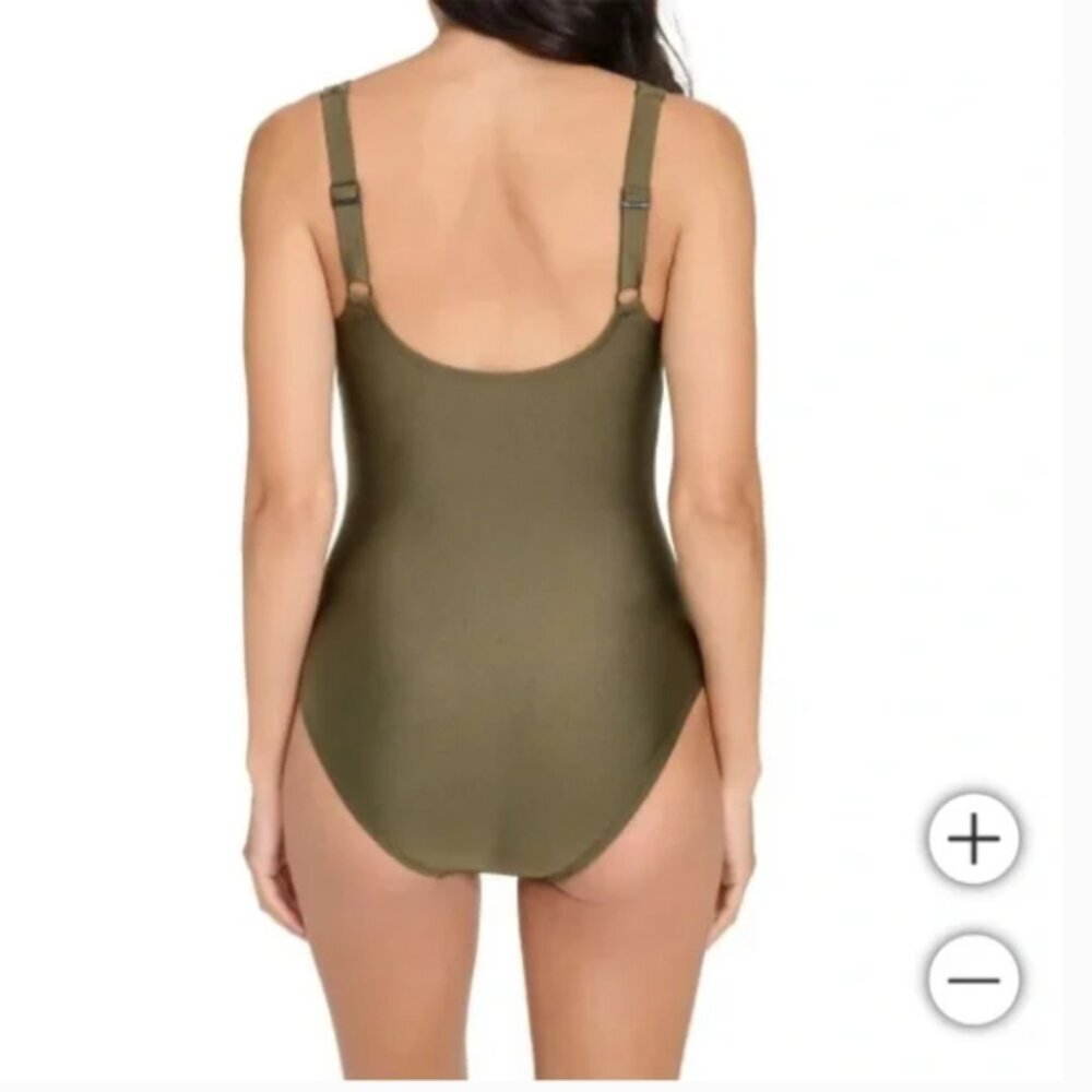 DKNY Green Twist Cutout One Piece Swimsuit - Picture 2 of 2